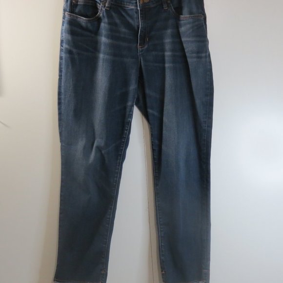 Eileen Fisher Soft Denim Step Raw-Edge Hem Ankle - Picture 1 of 8